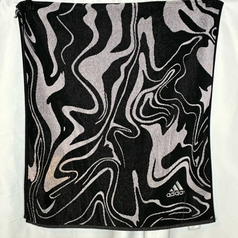 🐼 3/$25 Large Adidas Black Sport Towel with Abstract Design